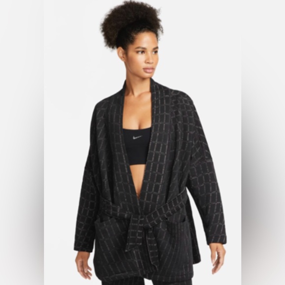 NIKE WOMENS YOGA THERA-FIT LUC JACQUARD JACKET/ CARDIGAN TOP - Picture 1 of 5